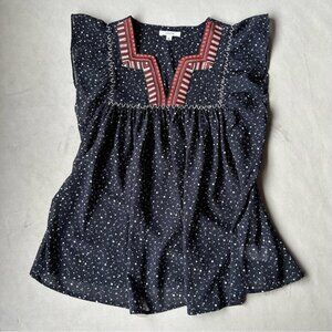 Maette ~ Flutter Sleeve Light Sheer Top ~ Womens Size XS